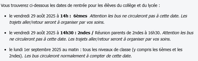 Visuel : Rentre scolaire 2025 Collge et lyce