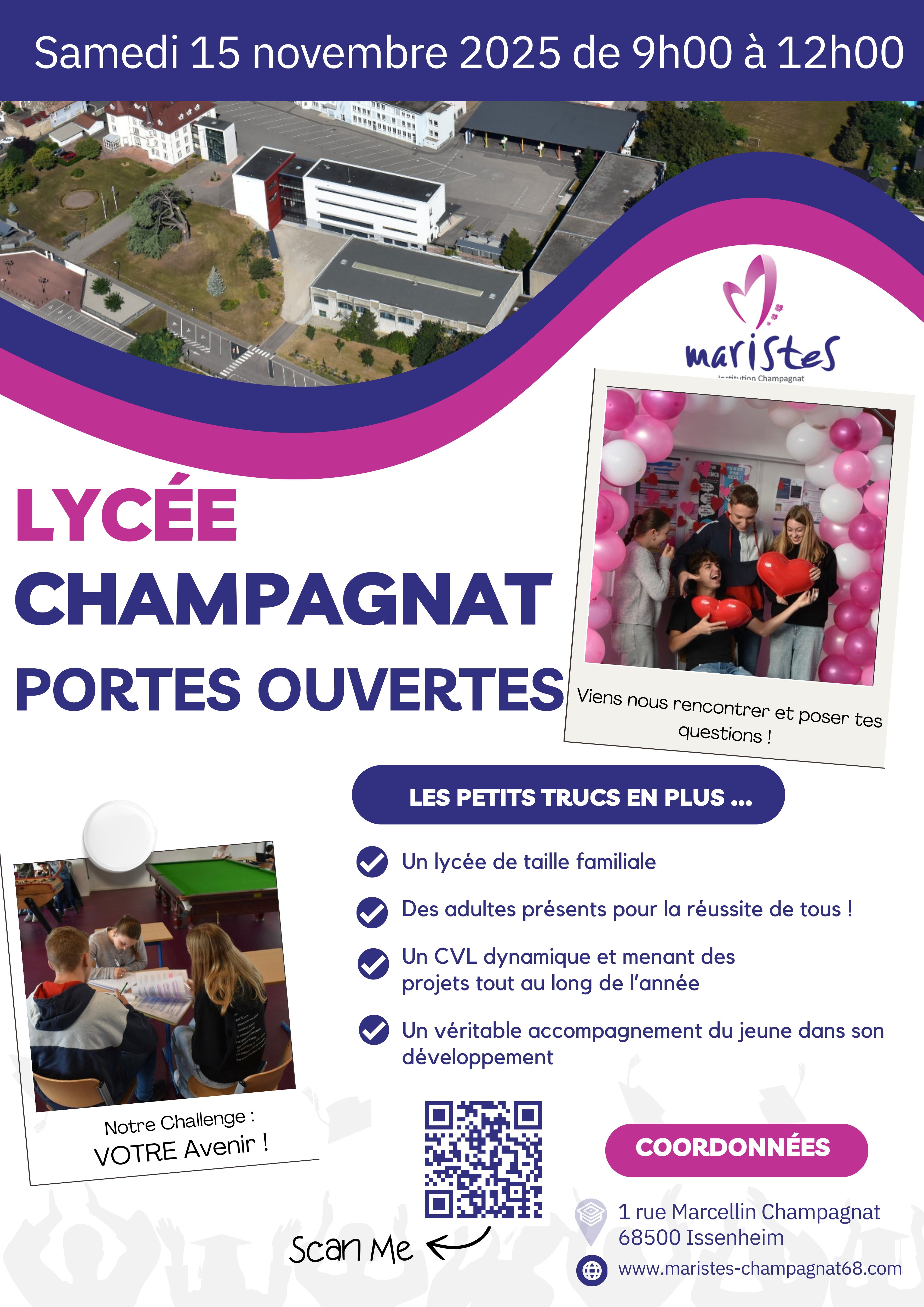 Visuel : Journée Portes Ouvertes du Lycée le samedi 15 novembre 2025