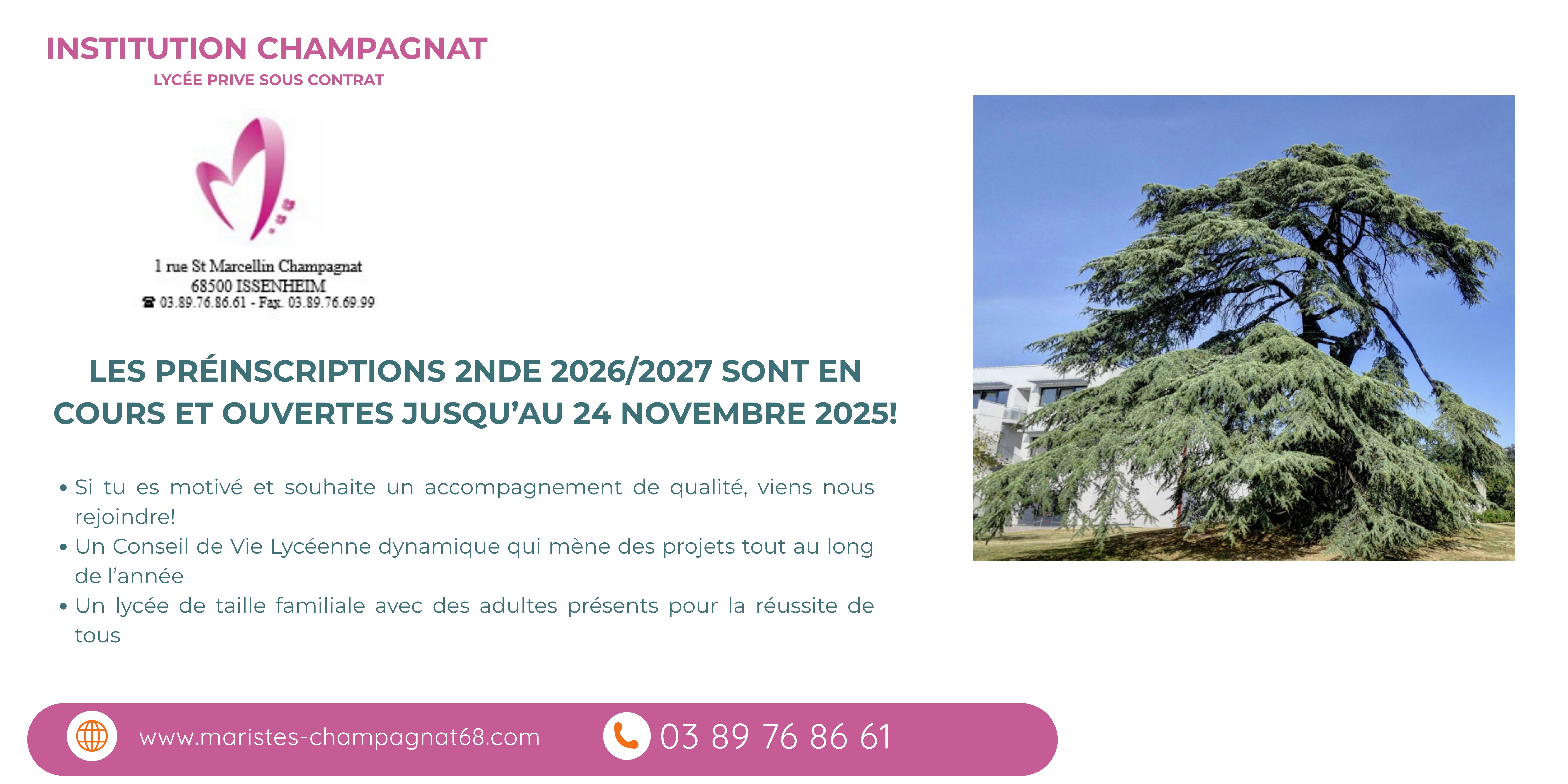 Visuel : Ouverture des prinscriptions 2nde 2026/2027